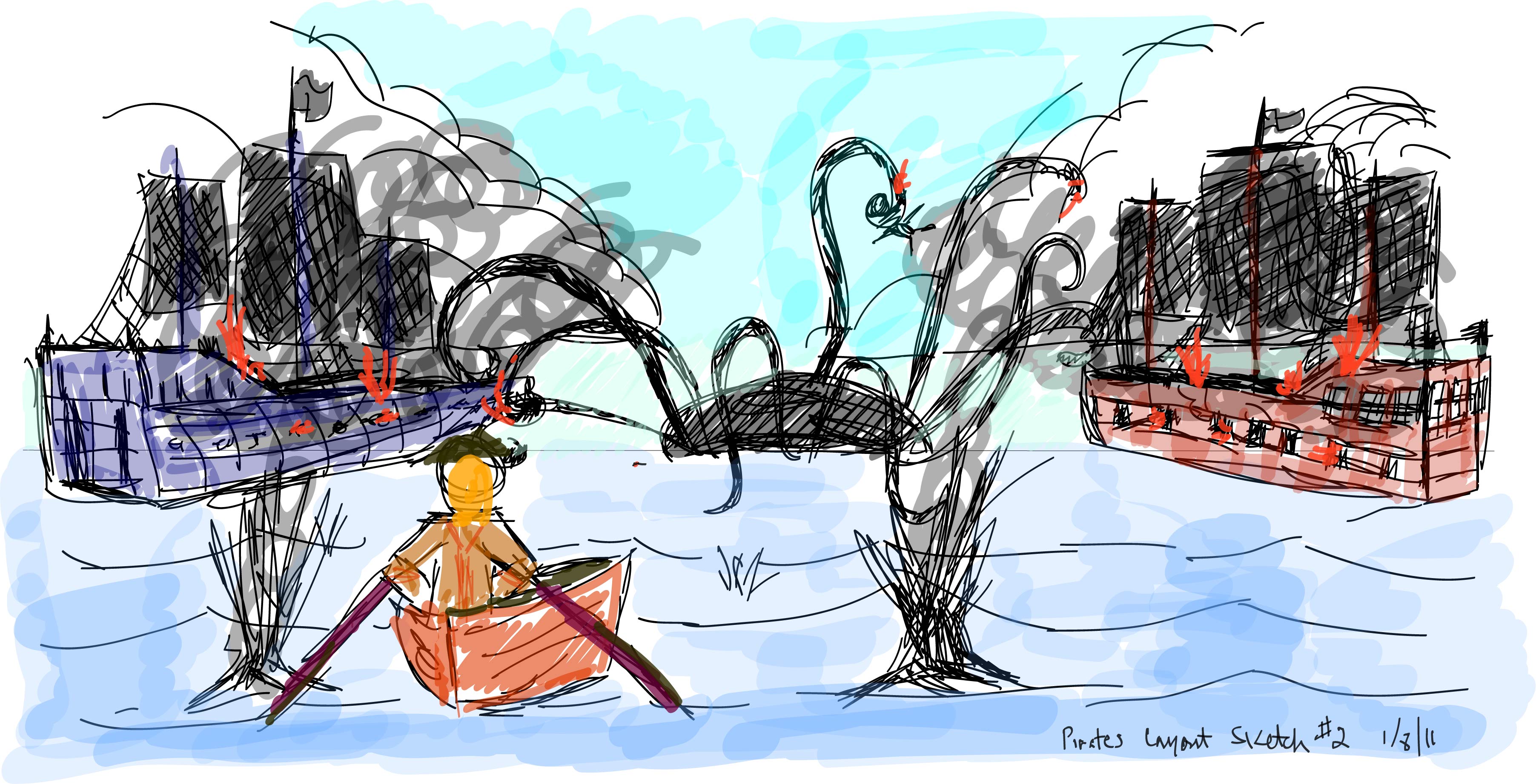 Composition Sketch for upcoming Pirate painting